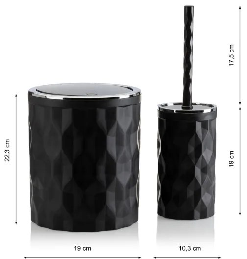 Set de baie REINA 5 buc. negru/crom