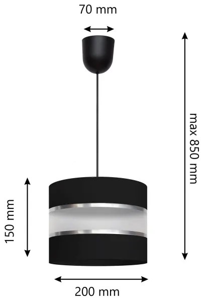 Lustră pe cablu HELEN 1xE27/15W/230V neagră
