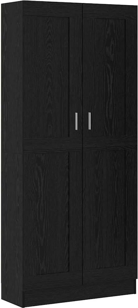 vidaXL Dulap pentru cărți Stejar Negru 82,5 x 30,5 x 185 cm