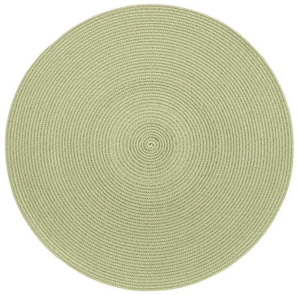 Suport rotund pentru farfurie Zic Zac Round Chambray, ø 38 cm, bej - verde