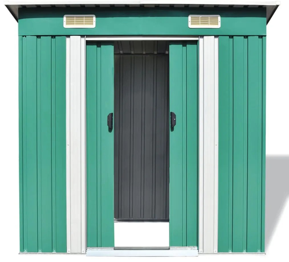 42908 vidaXL Magazie de grădină din metal verde