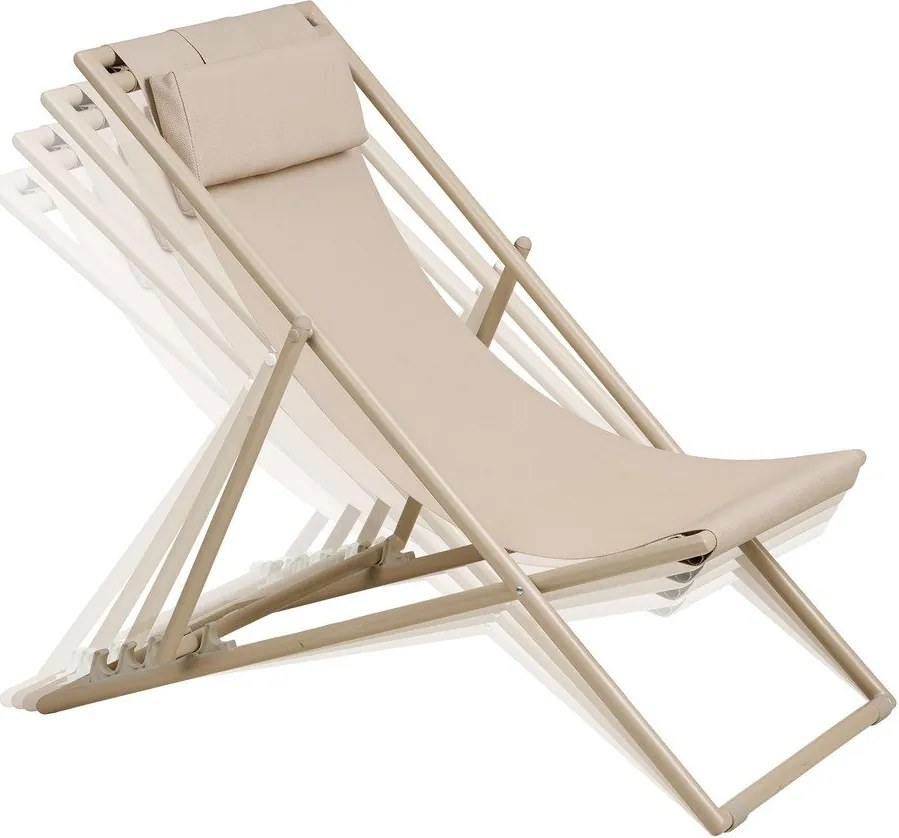 Șezlong de grădină bej din metal Curtis – House Nordic