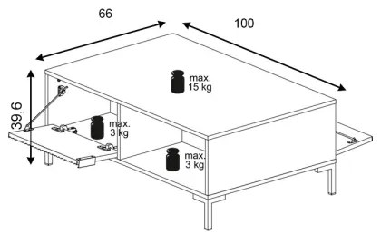 Măsuță de cafea FLOP neagră