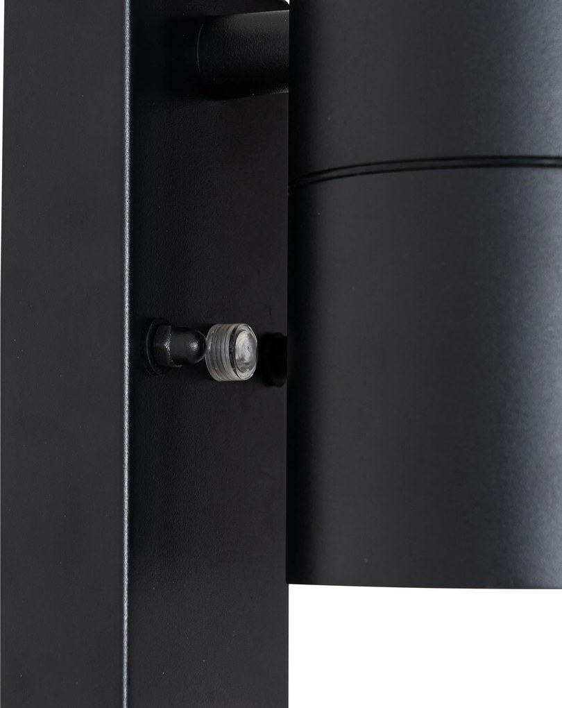 Aplică de exterior neagră cu 2 lumini AR70 cu senzor lumină-întuneric - Duo