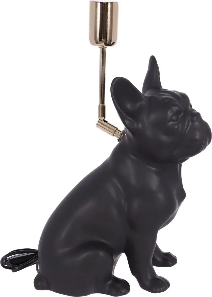 Lampa ceramica Bulldog negru mat h 35 cm