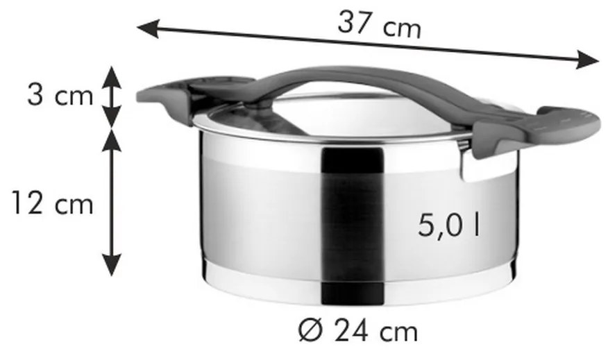 Tescoma Cratiță cu capac ULTIMA, 24 cm, diam. 24 cm
