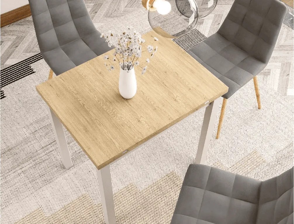 Masa extensibila de dining FLIP 80(160)X80 cm, stejar Cremona Torro/casmir