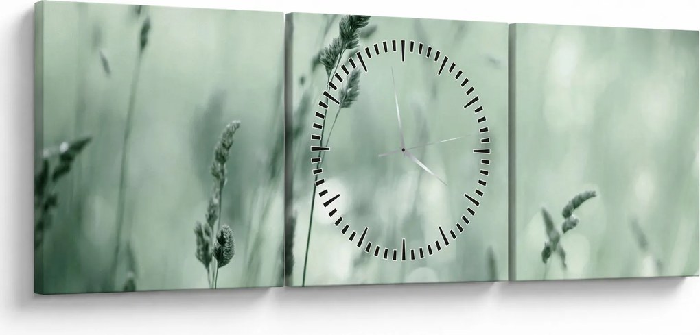 Tablou - Pajiște verde (cu ceas) (90x30 cm)