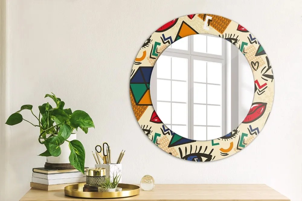 Oglinda rotunda imprimata Stil de artă pop