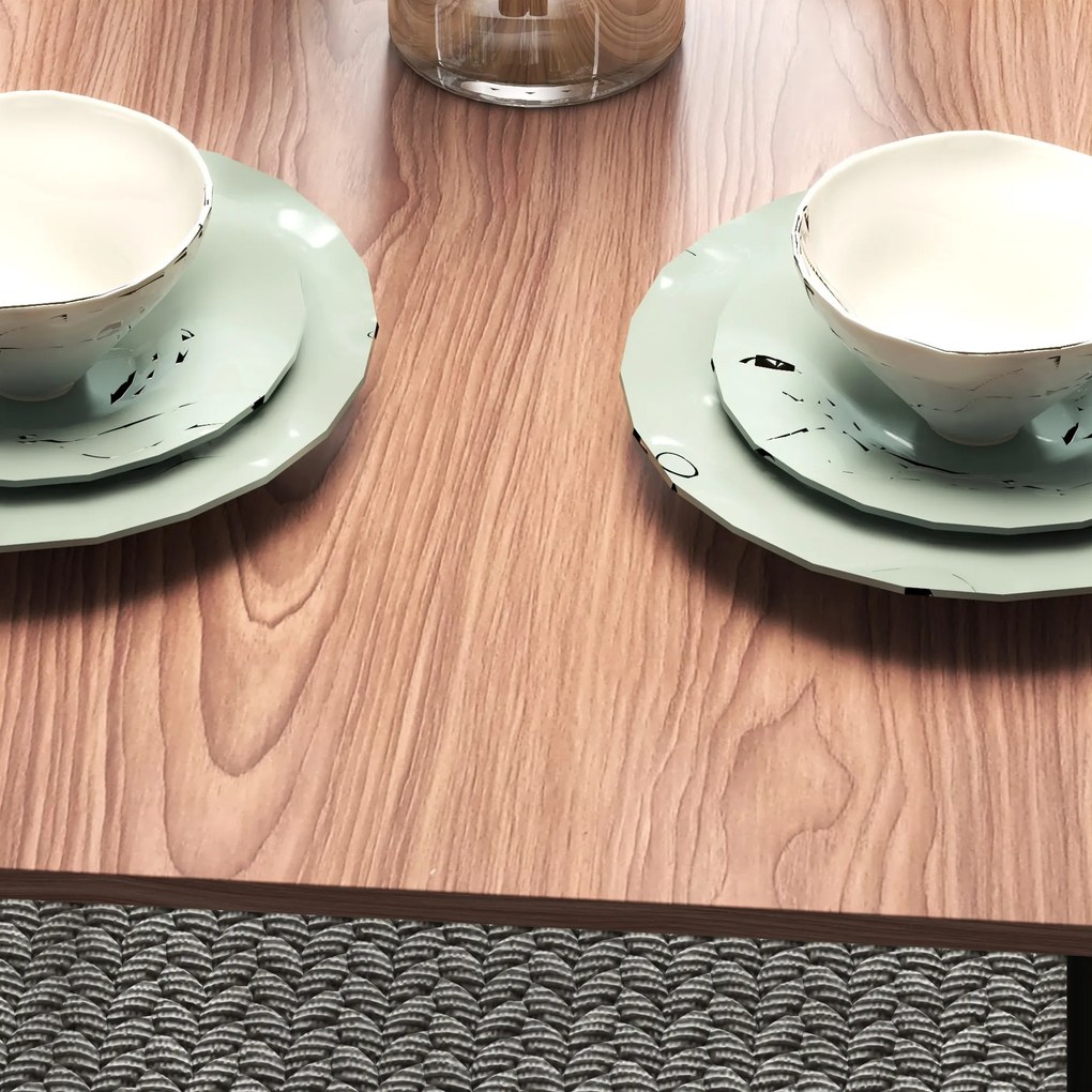 HOMCOM Set de masă cu scaune Masă de sufragerie, Design industrial, 110 cm x 70 cm x 75 cm, Maro | Aosom Romania