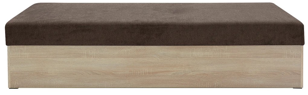 Pat de o persoană (canapea) 85 cm Idona (maro) (cu somieră și saltea) (cu sp. depozitare). 1098587