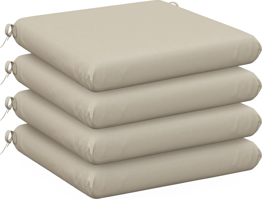 Outsunny Set de 4 perne pentru scaun, pad-uri pentru scaun 47 x 47 cm, umplutură groasă, rezistente la decolorare, bej | Aosom Romania