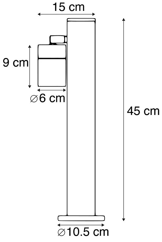 Lampă de exterior inteligentă neagră 45 cm reglabilă, inclusiv Wi-Fi GU10 - Solo