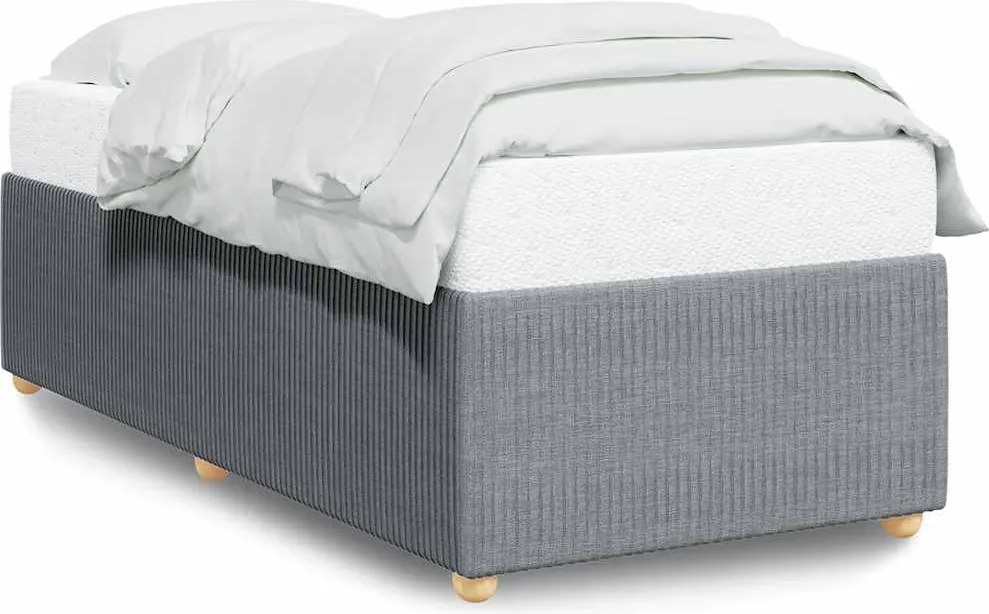 vidaXL Cadru de pat fără saltea, gri deschis, 90x190 cm, textil