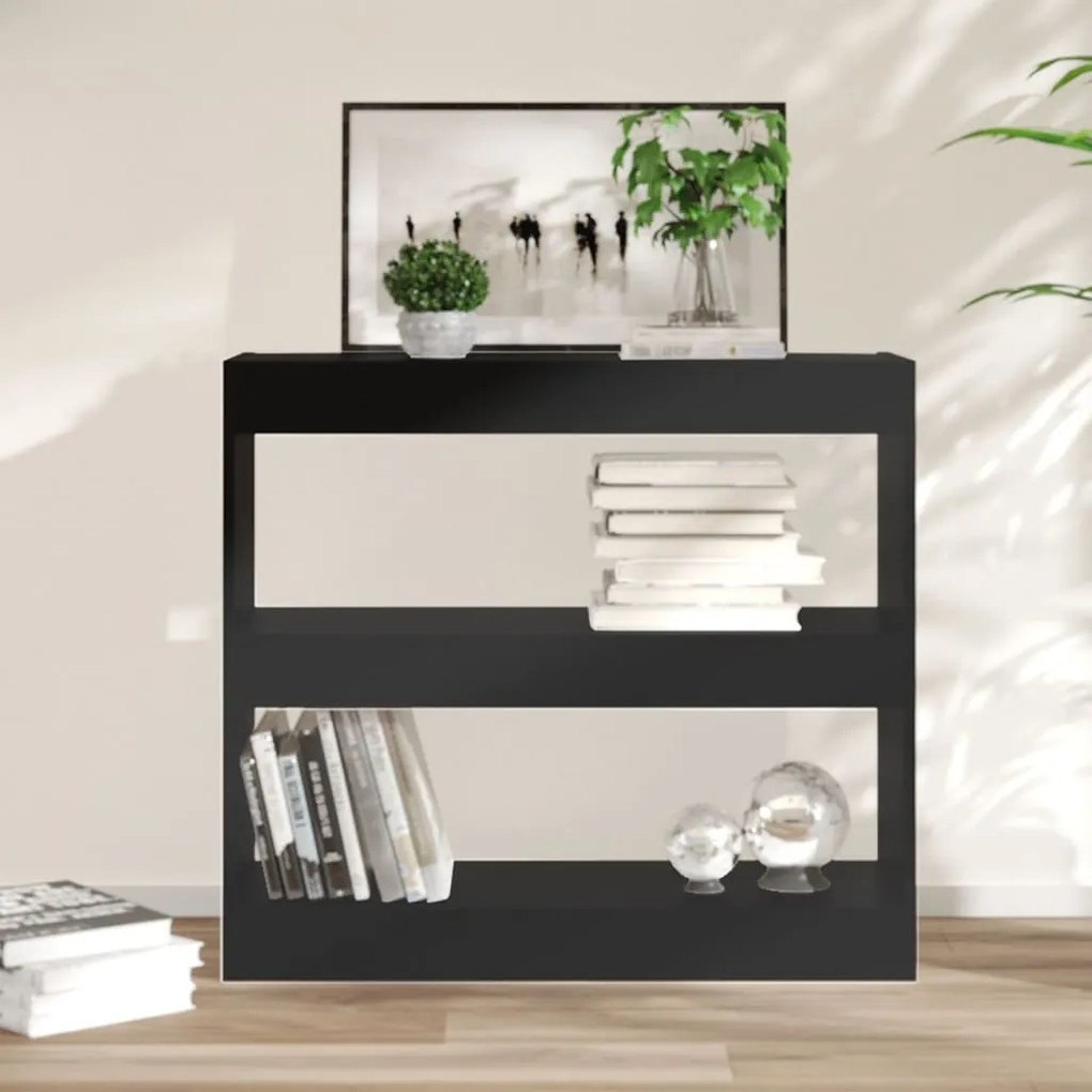 vidaXL Bibliotecă/Separator cameră, negru, 80x30x72 cm