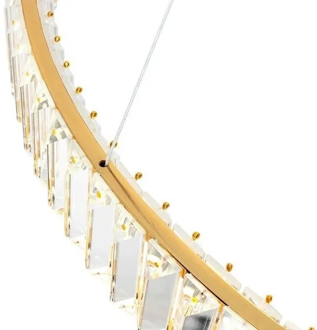 Lustra suspendata LED design ambiental Ring auriu 100cm