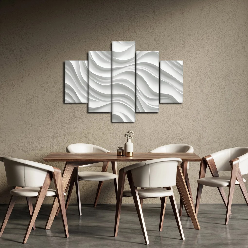 Tablou - Valuri Albe 3D (150x105 cm)