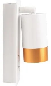 Aplica LED perete 1xGU10/35W/230V alb/auriu cu încărcător USB