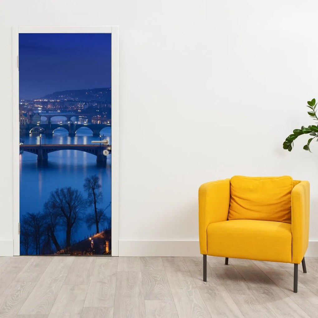 Fototapet pentru ușă - Poduri din Praga (95x205cm)