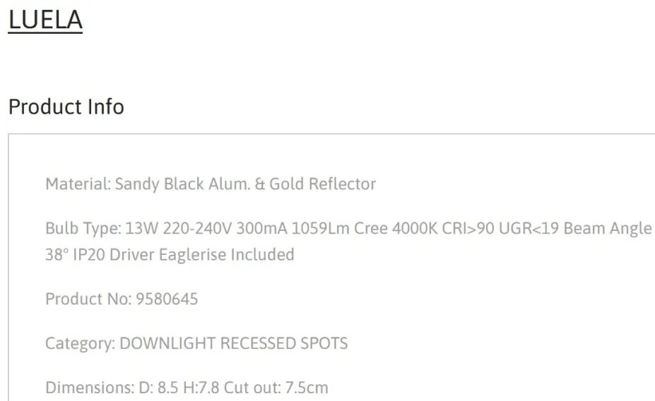 Spot LED incastrabil tavan fals / plafon LUELA 4000K negru/auriu