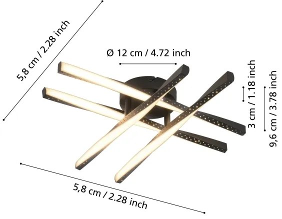 Eglo 75683 - Plafonieră LED ADEJE LED/19W/230V, neagră