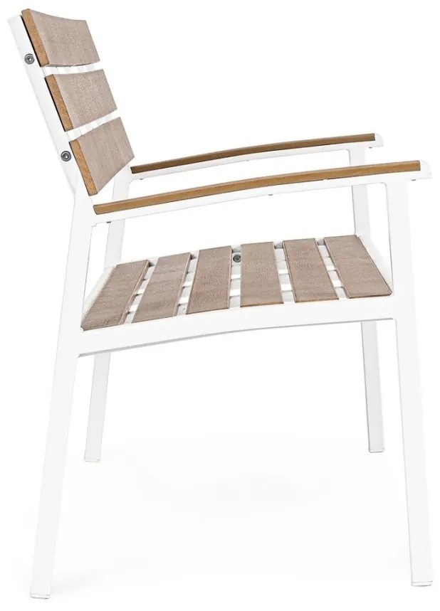 Bancă din aluminiu, alb, 123x59x86 cm, Isak Yes