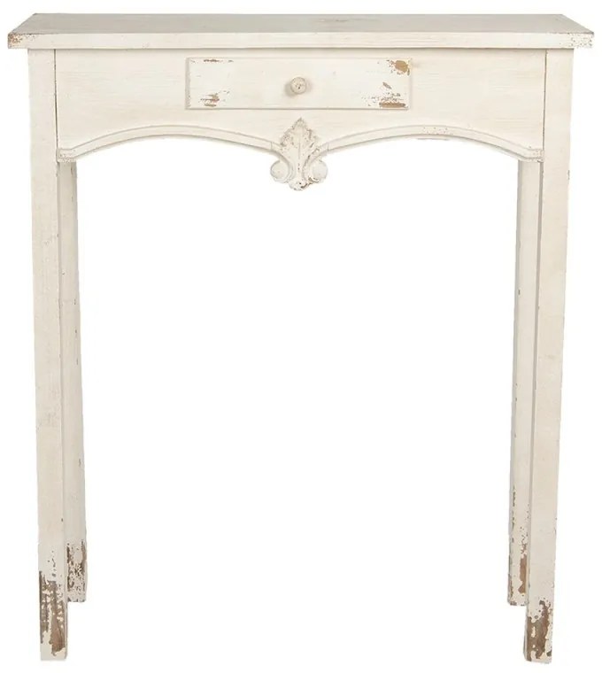 Consola alba, din lemn, aspect vintage, Eloanne