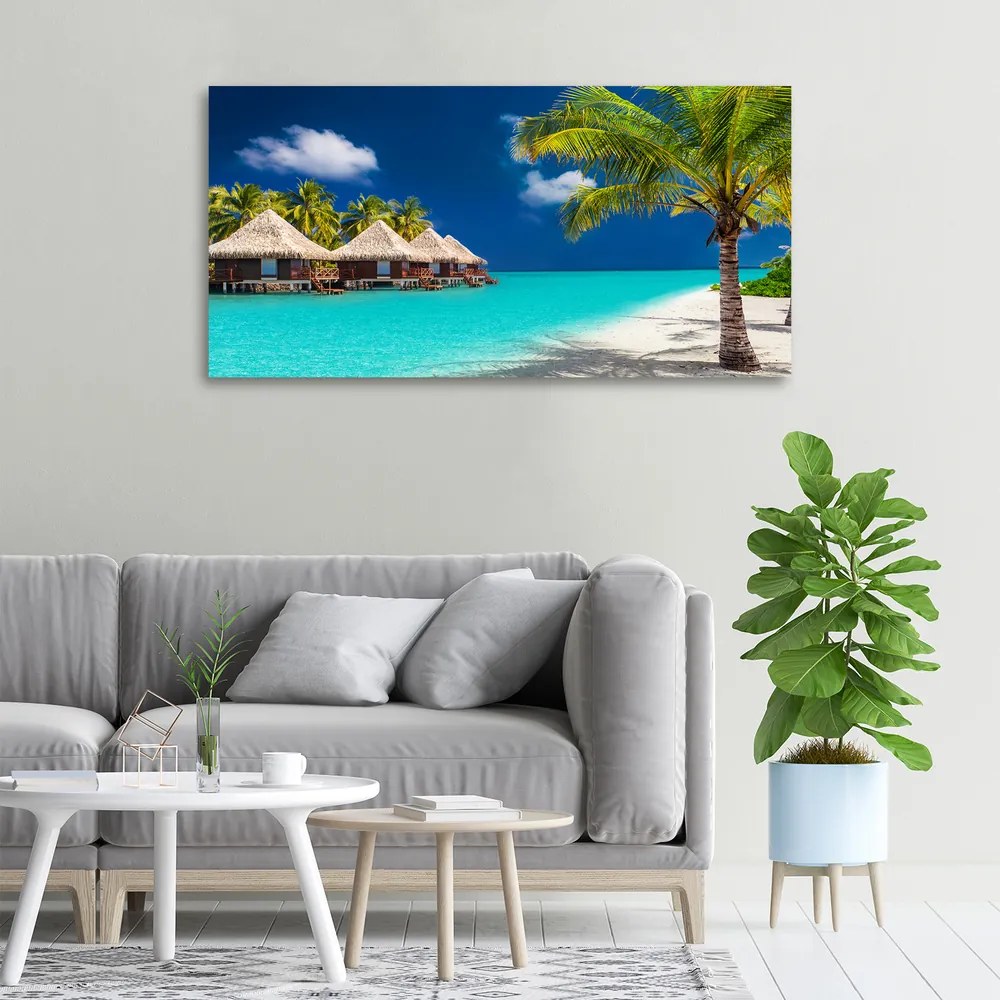 Tablou pe pânză canvas Bungalow-uri maldive