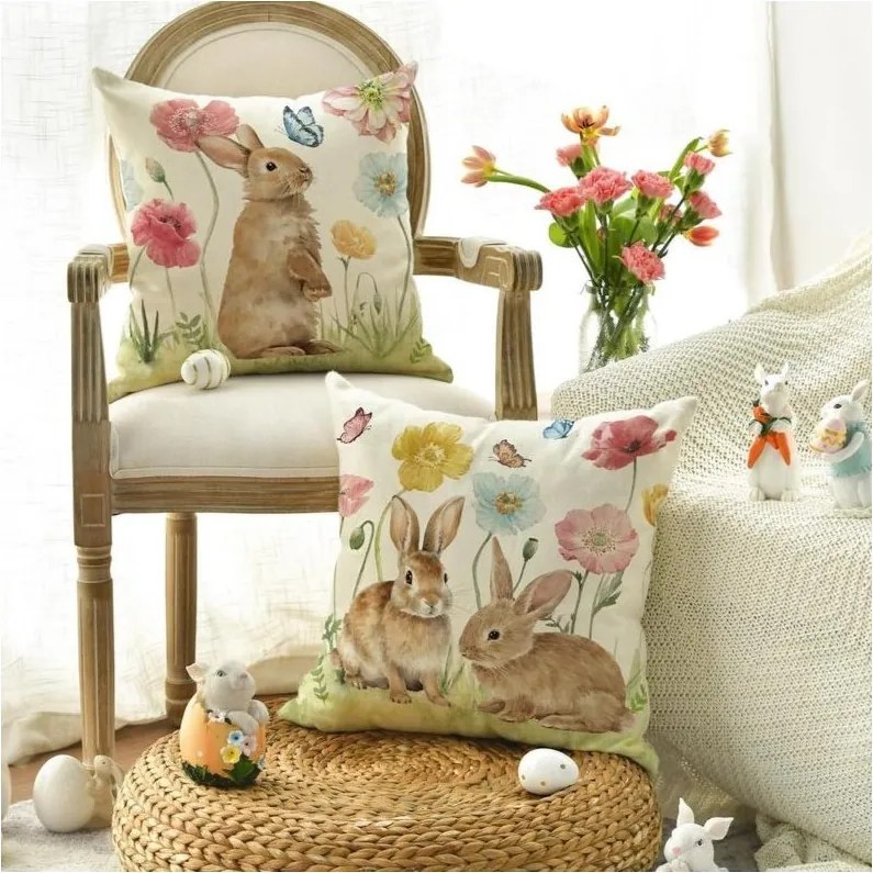 Husa de pernă din in HOPPINO 45x45 cm, colorată