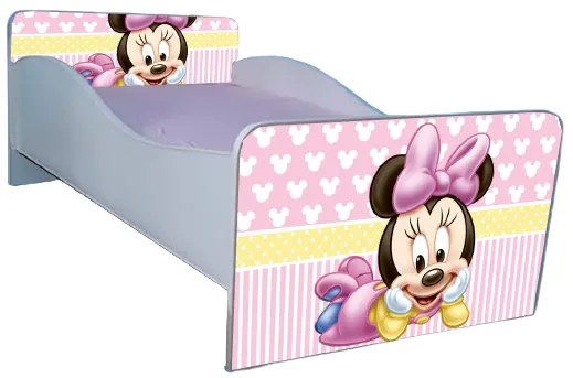 Pat fete 2-8 ani Minnie 2 cu saltea inclusa 140x70 cm, fara sertar PTV2231