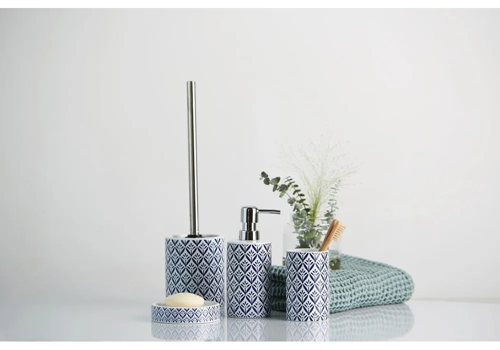 Perie de WC albastră din ceramică Lorca – Wenko