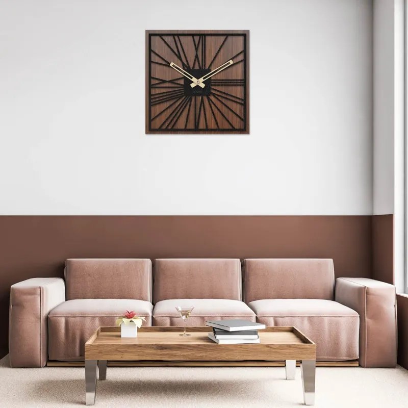 SENTOP | Ceas de perete din lemn - Sentop | HDFK031 | piuliță de wenge