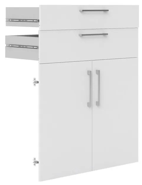 Dulap Modulo 89 x 40 x 186 cm, uși + sertare, alb