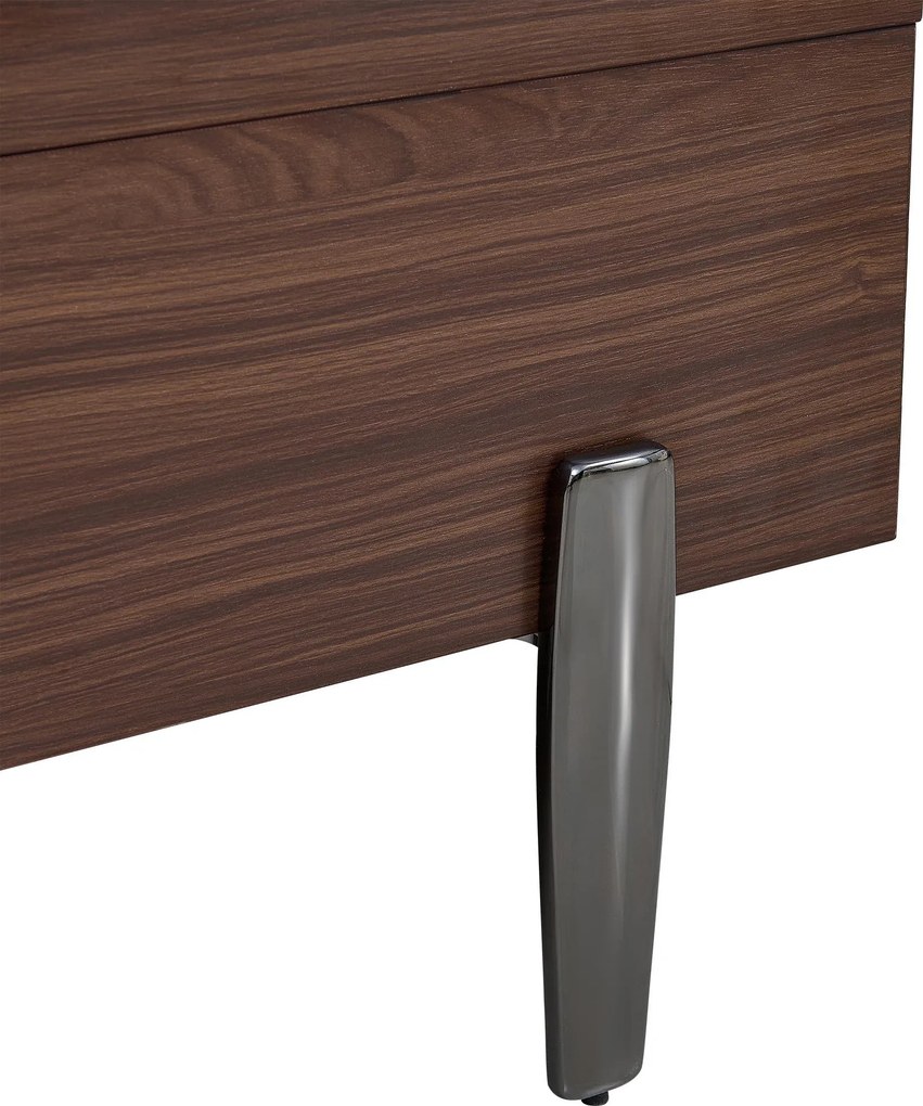 Masă de cafea modernă cu sertare și capac glisant, mult spațiu de depozitare, 105x50x41,5 cm, Maro