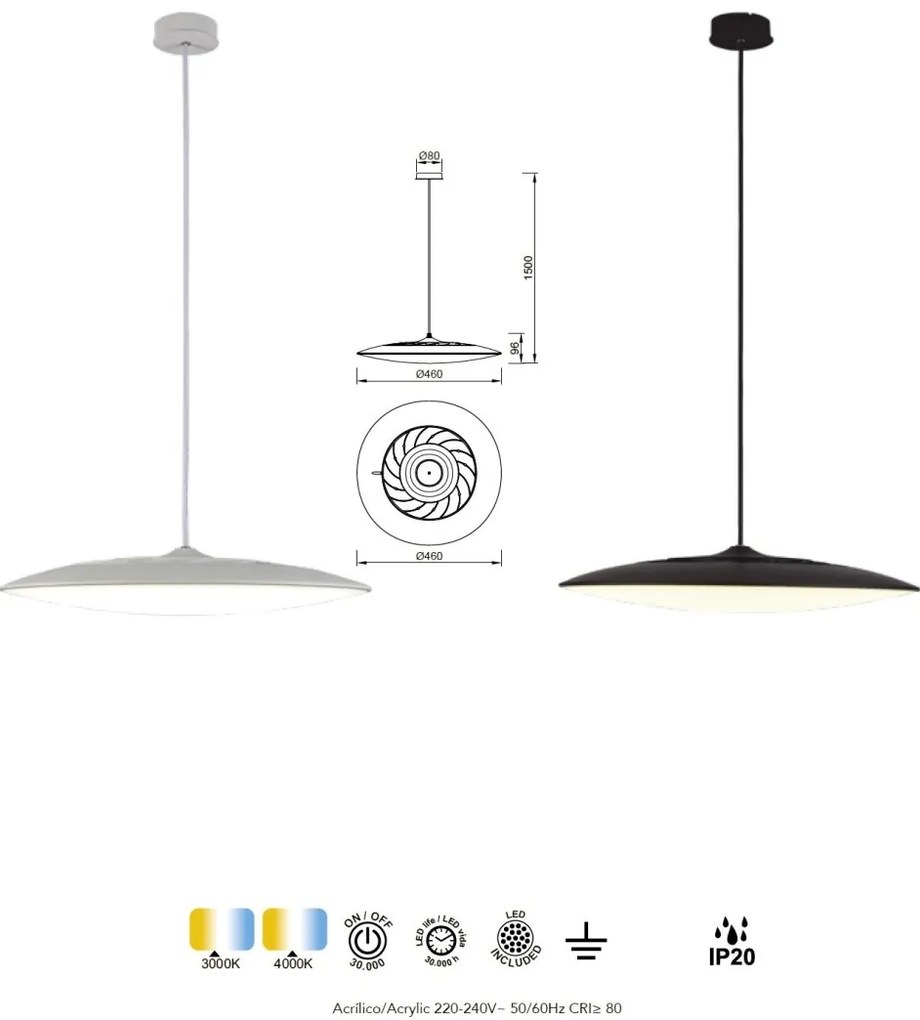 Lustra/Pendul LED design minimalist SLIM 50W 4000k