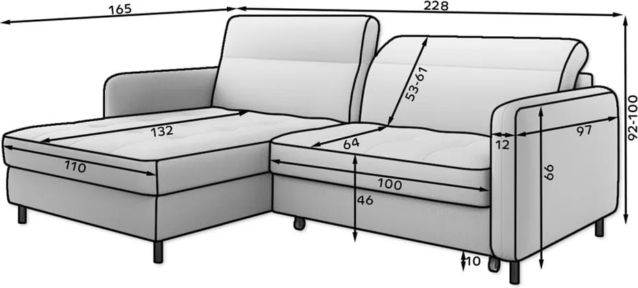 Colțar bej extensibil/cu spațiu de depozitare cu tapițerie din catifea (cu colț pe partea dreaptă/cu șezlong) Gomsi – ELTAP