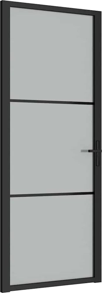 vidaXL Ușă de interior, 83x201,5 cm, sticlă neagră mată și aluminiu