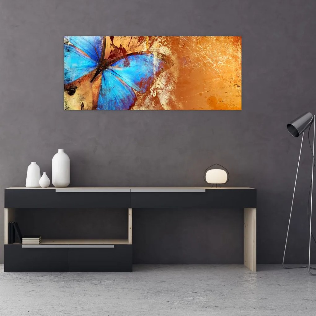 Tablou - Fluture albastru (120x50 cm)