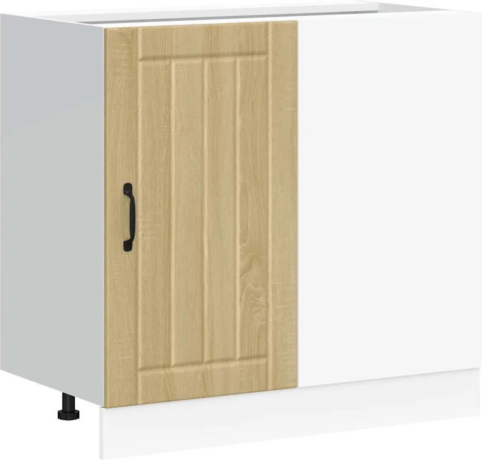 vidaXL Dulap de bază pentru bucătărie „Lucca” Lemn prelucrat stejar Sonoma