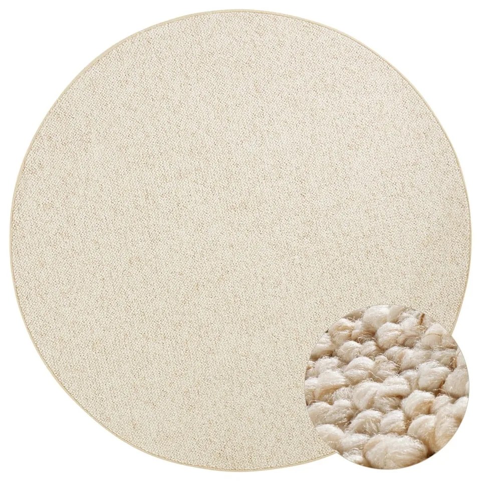 Covor crem rotund ø 133 cm Wolly – BT Carpet