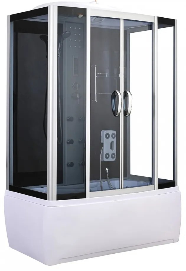 Cadă de baie cu hidromasaj Emilia 150 cu electronică, neagră