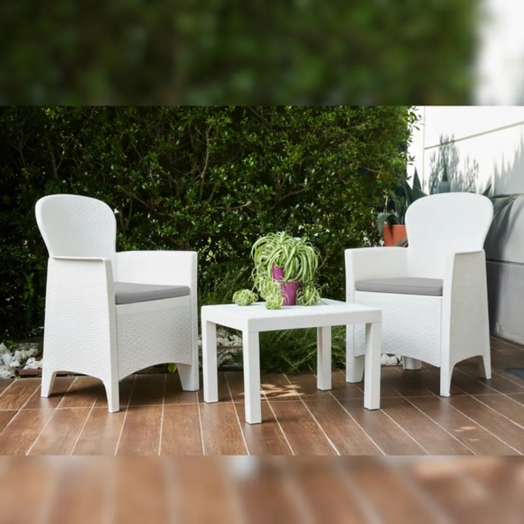 Set grădină AKITA, 3 piese, albă I.P.A.E-Progarden