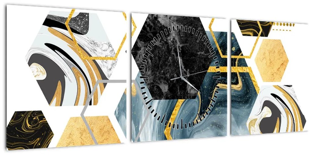 Tablou - Poligon (cu ceas) (90x30 cm)