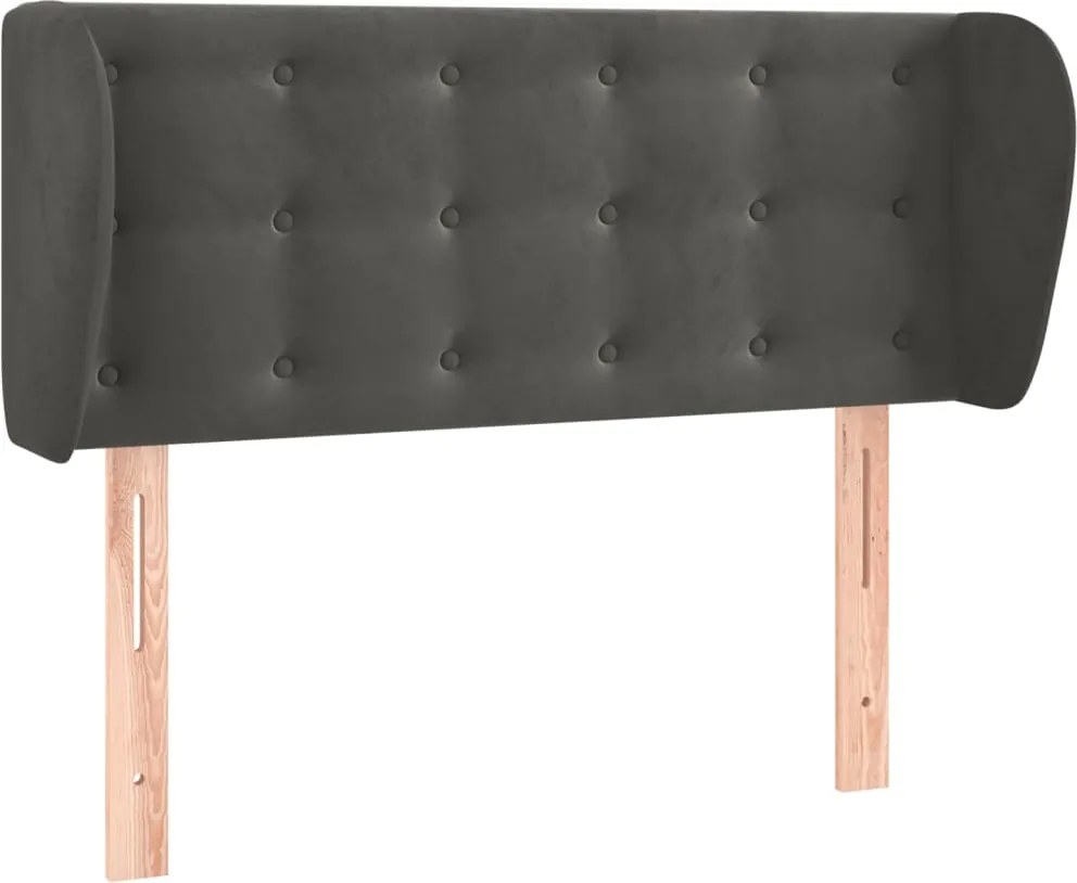 vidaXL Tăblie de pat cu aripioare gri închis 103x23x78/88 cm catifea