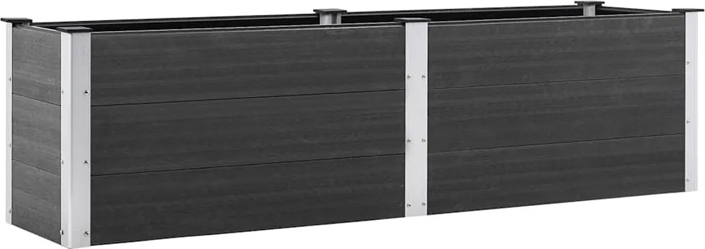 vidaXL Strat înălțat de grădină, gri, 200x50x54 cm, WPC