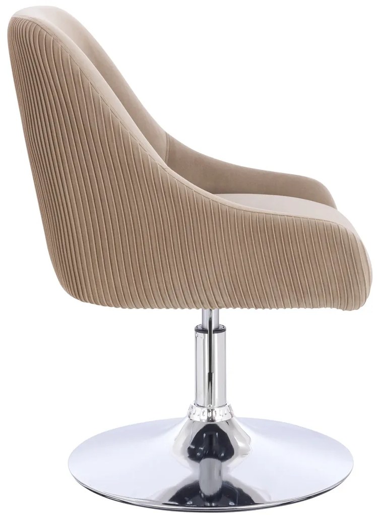 HR920N Scaun Latte din Catifea cu Bază Cromata