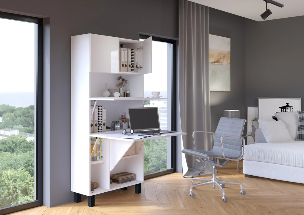 Masă PC Home (alb lucios). Promo -7%. 1124933