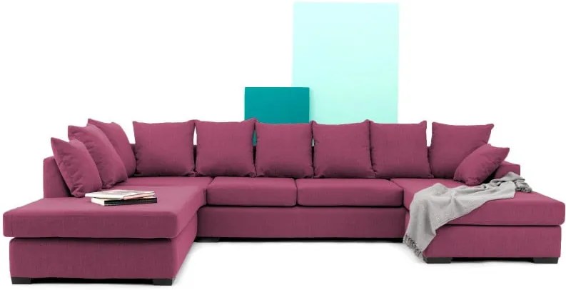 Canapea pe colț Vivonita Linus, roz