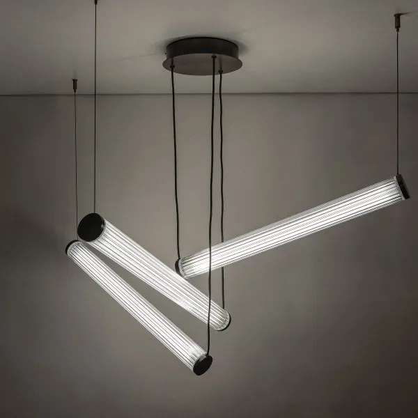 Zuma Line 1238 - Lustră suspendată LED dimabilă pe cablu COMO LED/64W/230V 2700-6500K, neagră, cu telecomandă