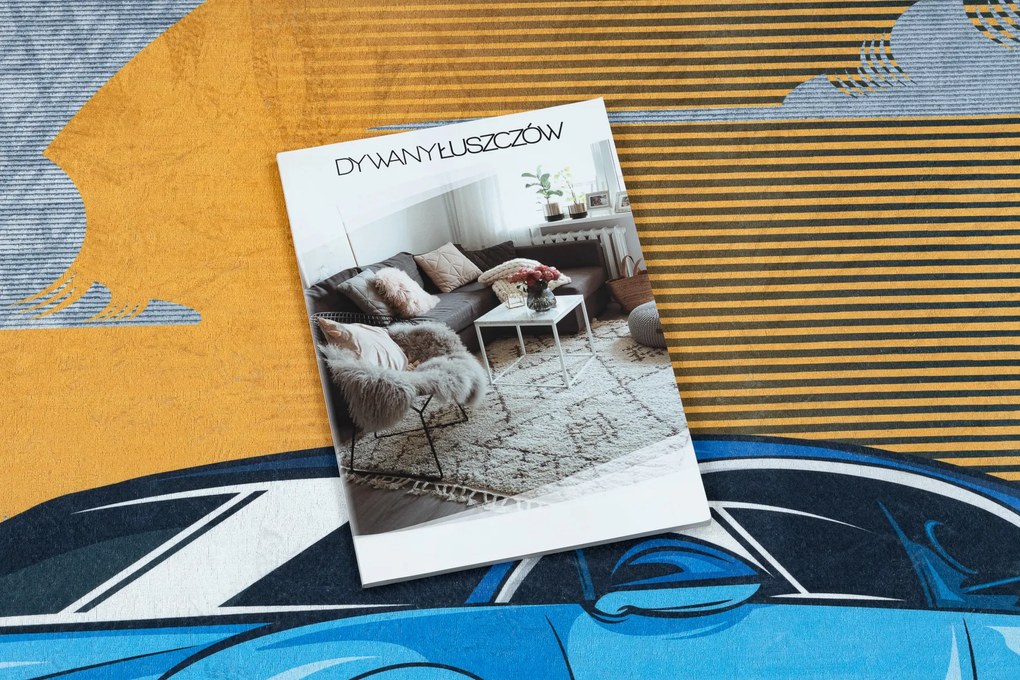 BAMBINO 41730 covor lavabil Mașină, cursă pentru copii anti-alunecare - gri / albastre